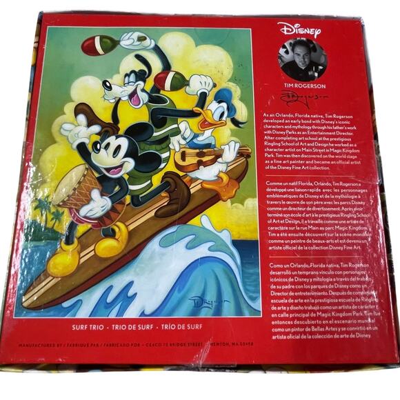 Ceaco Disney Fine Art Surf Trio Mickey Donald Goofy 1000 Piece Jigsaw Puzzle NEW - Picture 2 of 4